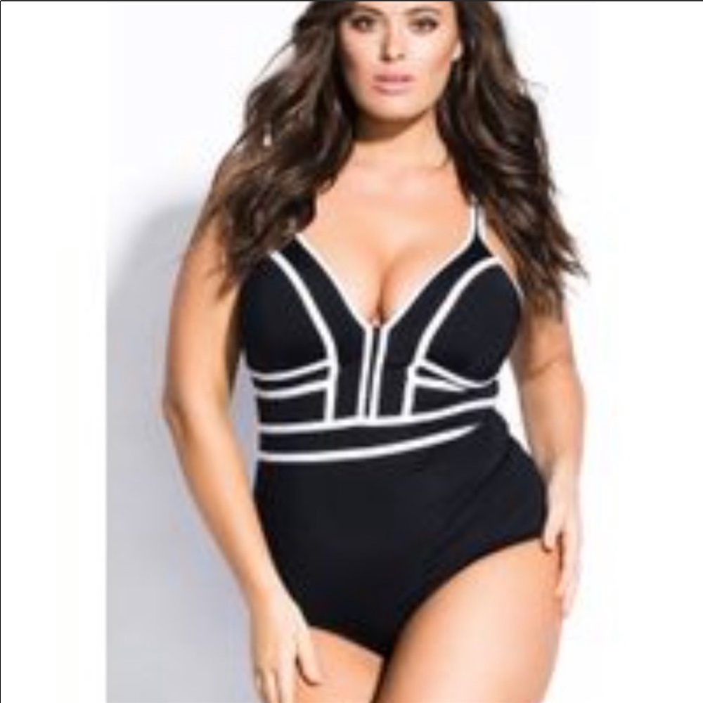 City Chic- Black and white Swimwear. NWT